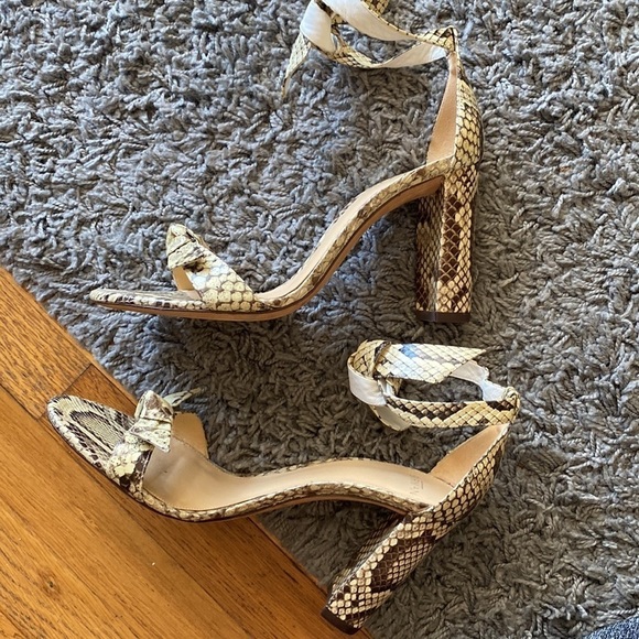 Alexandre Birman Clarita Bow Python Block Heel Sandals Size 40 - Picture 8 of 14